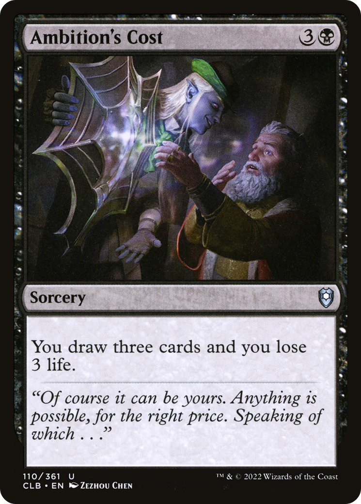 Ambition's Cost (CLB-110) [Commander Legends: Battle for Baldur's Gate] Foil