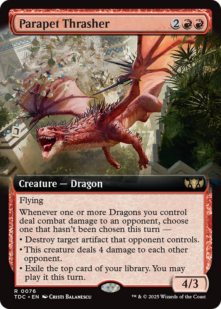 Parapet Thrasher (Extended Art) (TDC-076) [Commander: Tarkir: Dragonstorm]