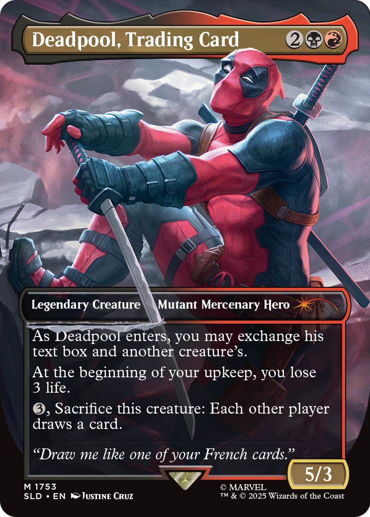 Deadpool, Trading Card (SLD-1753) (Borderless) [Secret Lair Drop Series]