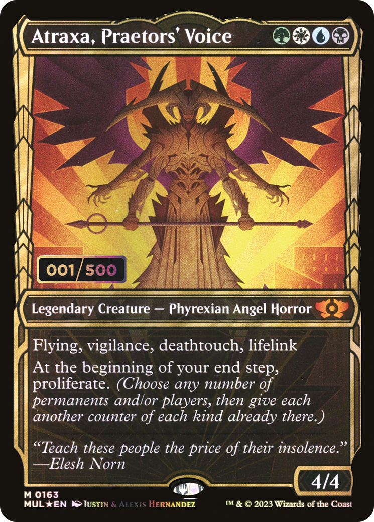 Atraxa, Praetors' Voice (Serial Numbered) (MUL-163) (Showcase) [Multiverse Legends] Foil