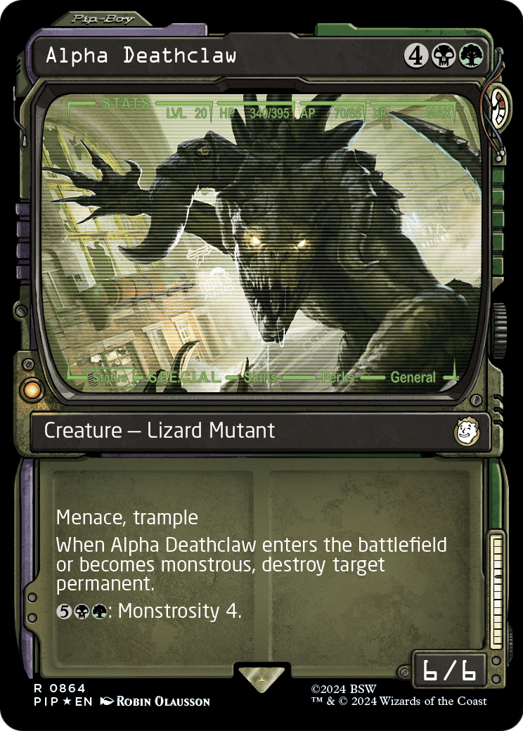 Alpha Deathclaw (Showcase) (Surge Foil) (PIP-864) [Fallout] Foil