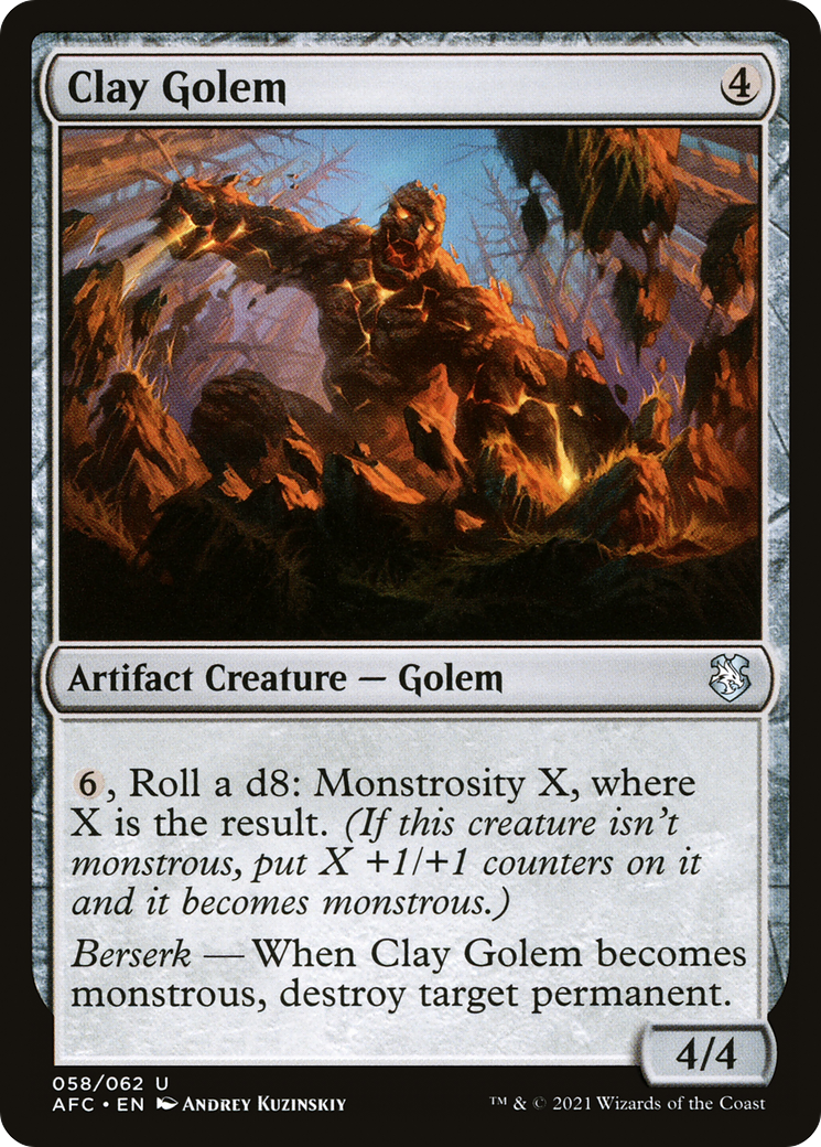 Clay Golem (AFC-058) [Forgotten Realms Commander]