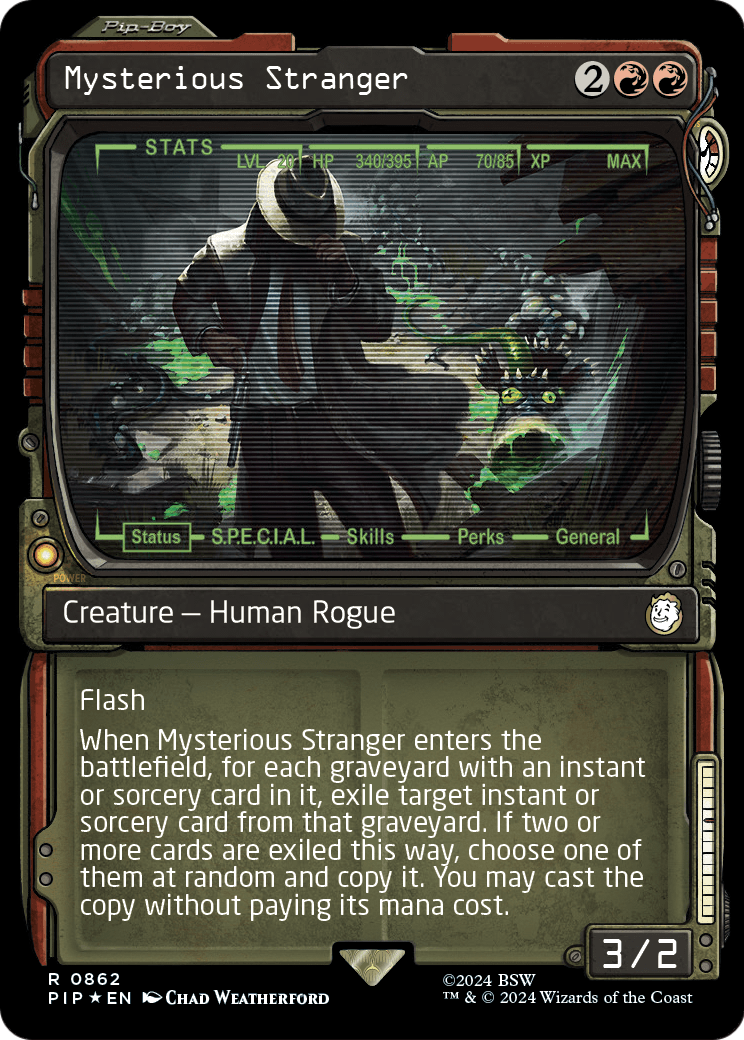 Mysterious Stranger (Showcase) (Surge Foil) (PIP-862) [Fallout] Foil