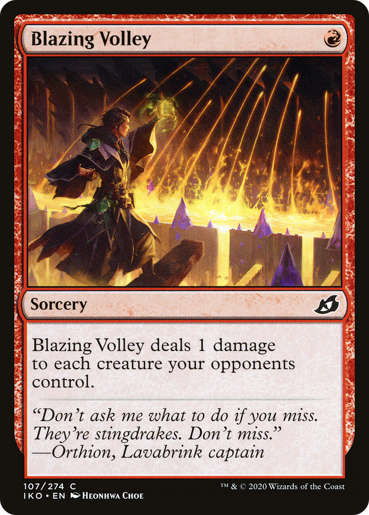 Blazing Volley (IKO-107) [Ikoria: Lair of Behemoths] Foil