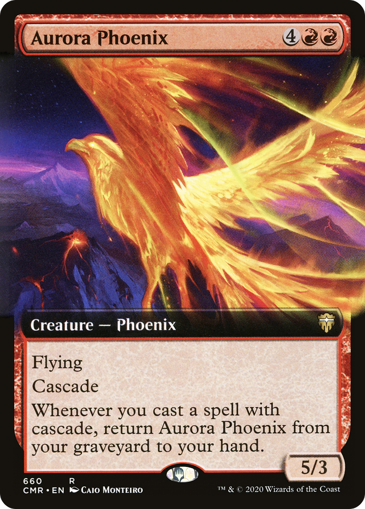 Aurora Phoenix (Extended Art) (CMR-660) [Commander Legends] Foil