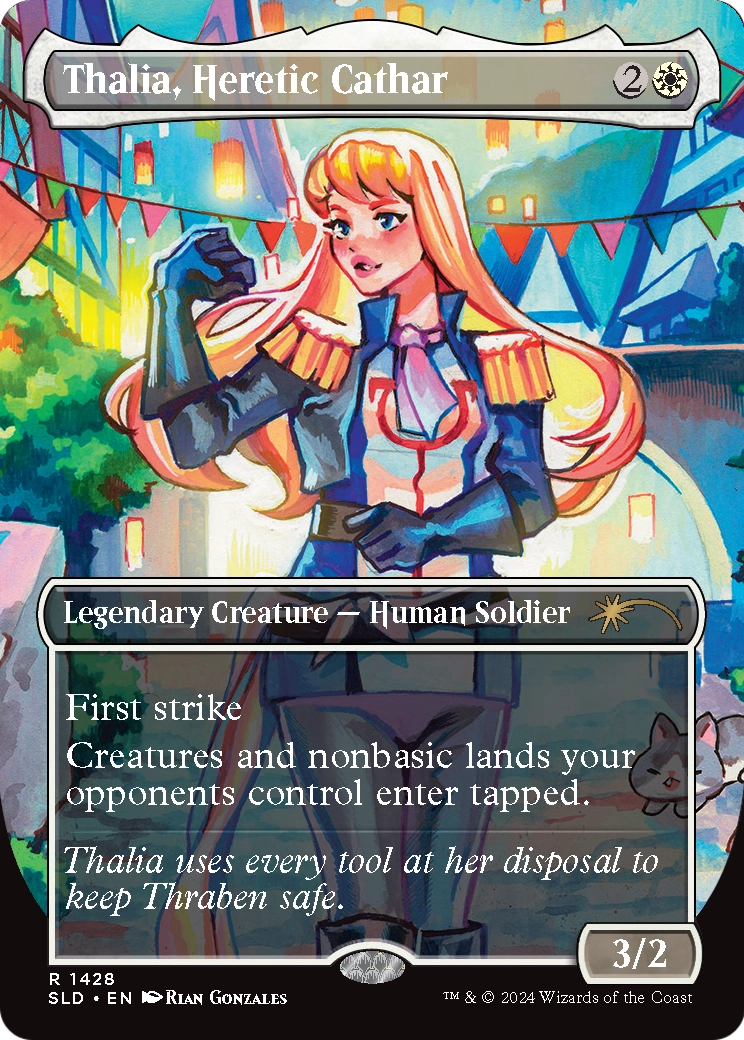 Thalia, Heretic Cathar (SLD-1428) (Borderless) [Secret Lair Drop]