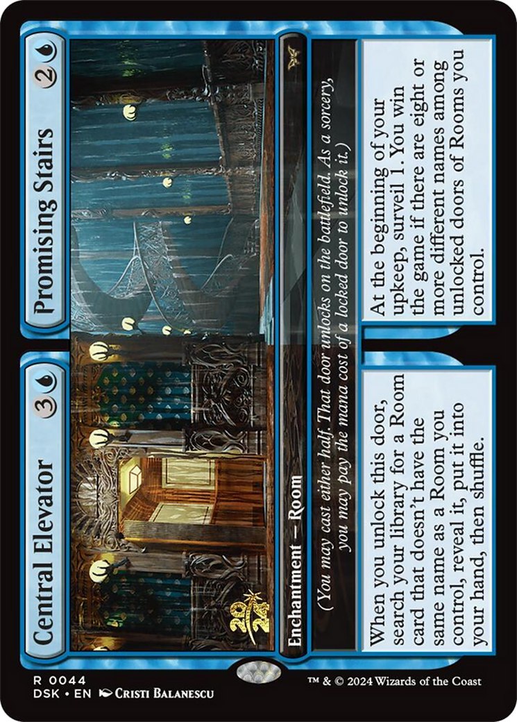 Central Elevator // Promising Stairs (PRE-044) [Duskmourn: House of Horror Promos] Foil