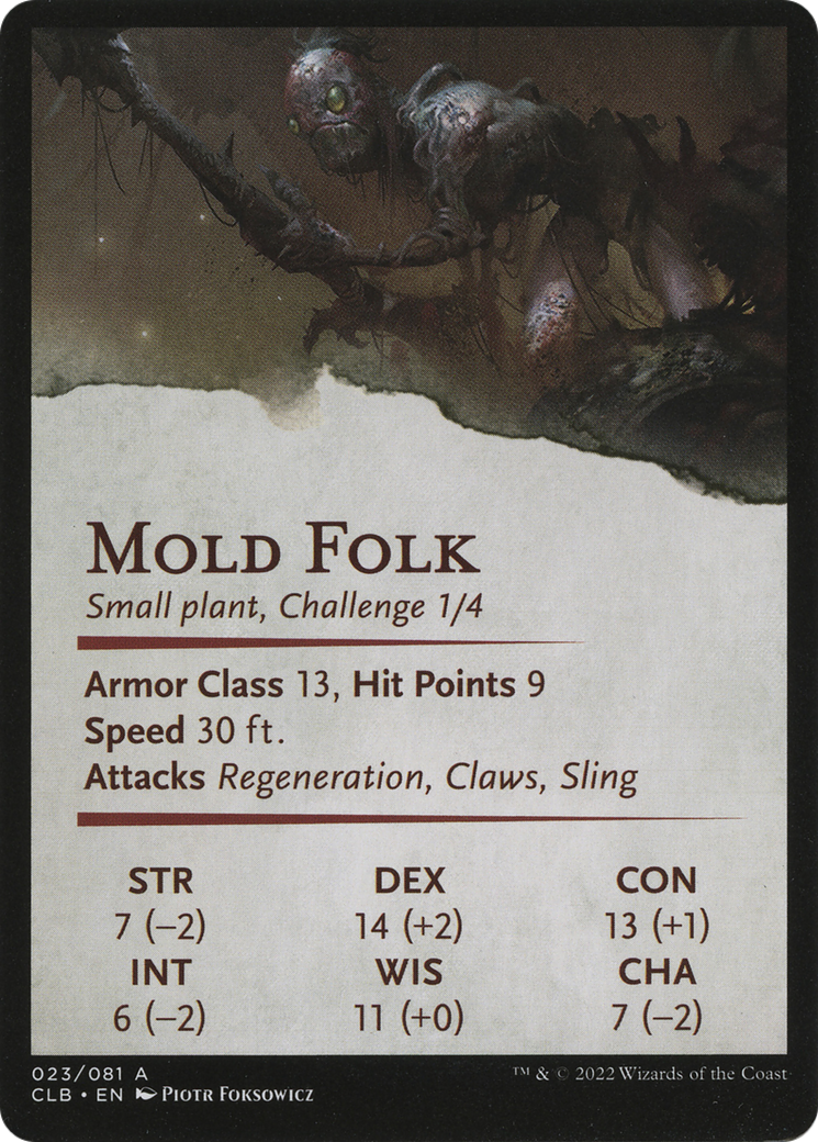 Mold Folk // Mold Folk (ACLB-023) (Borderless) [Battle for Baldur's Gate Art Series]