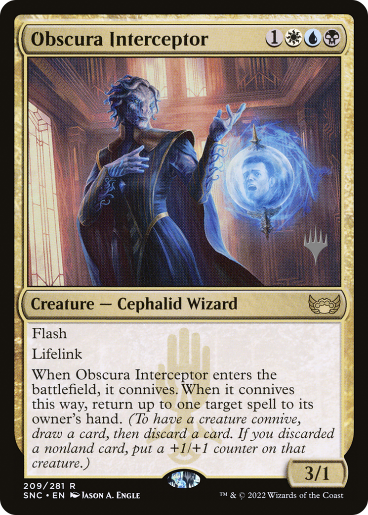 Obscura Interceptor (PPSNC-209) [Promo Pack: Streets of New Capenna Promos] Foil