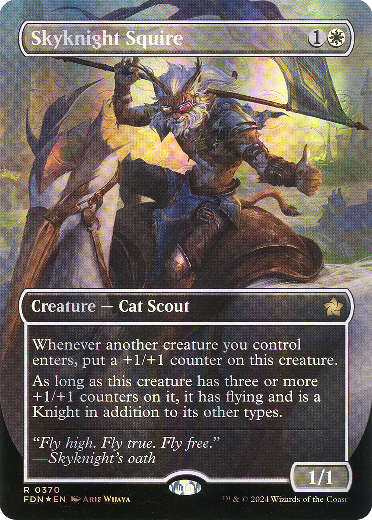 Skyknight Squire (Borderless) (Mana Foil) (FDN-370) [Foundations] Foil