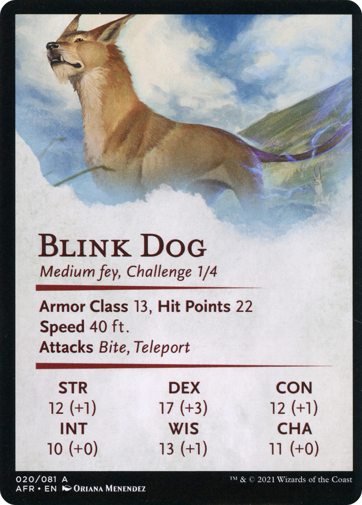 Blink Dog // Blink Dog (AAFR-020) (Borderless) [Adventures in the Forgotten Realms Art Series]