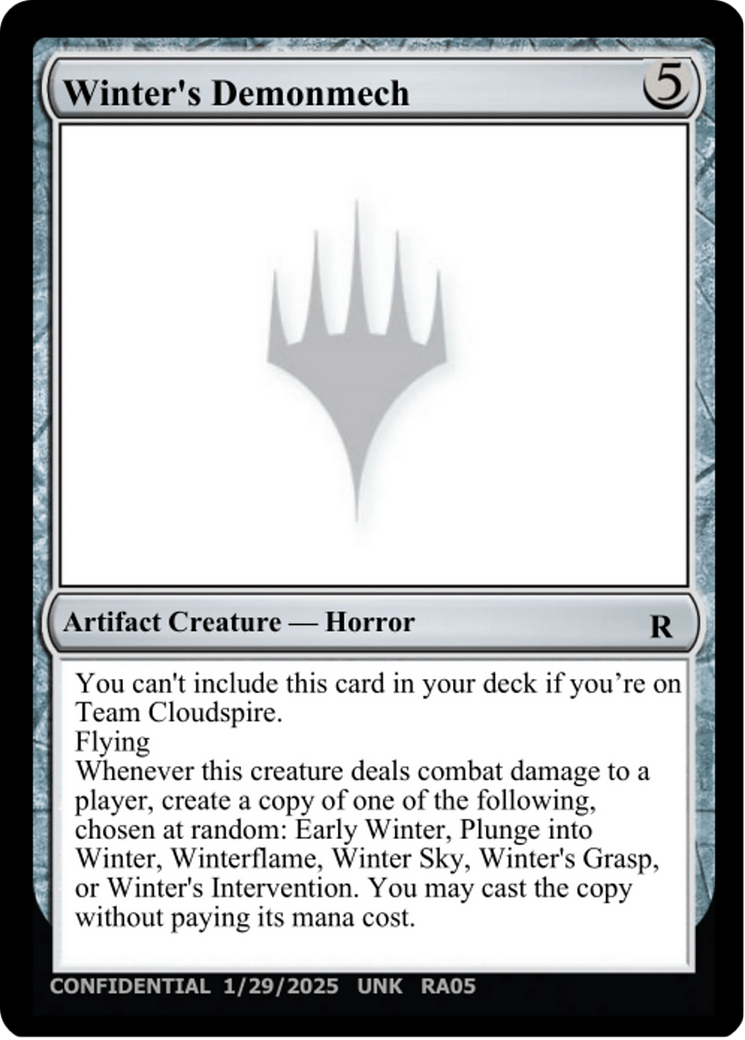 Winter's Demonmech [Un-Known Event Playtest Cards]
