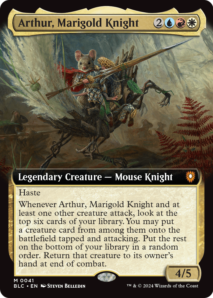 Arthur, Marigold Knight (Extended Art) (BLC-041) [Bloomburrow Commander]