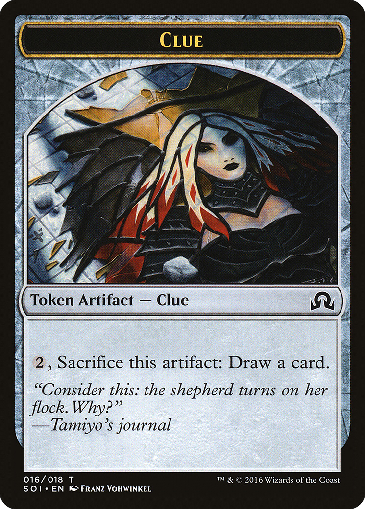 Clue Token (SOI-016) [Shadows over Innistrad Tokens]
