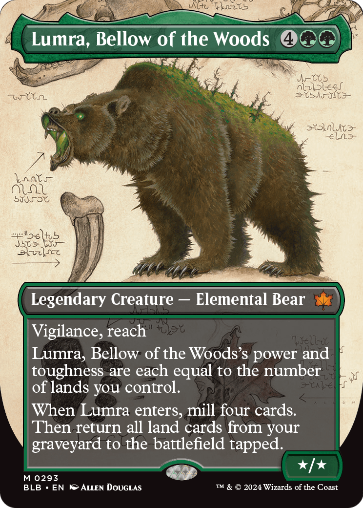 Lumra, Bellow of the Woods (Borderless) (BLB-293) (Showcase) [Bloomburrow] Foil