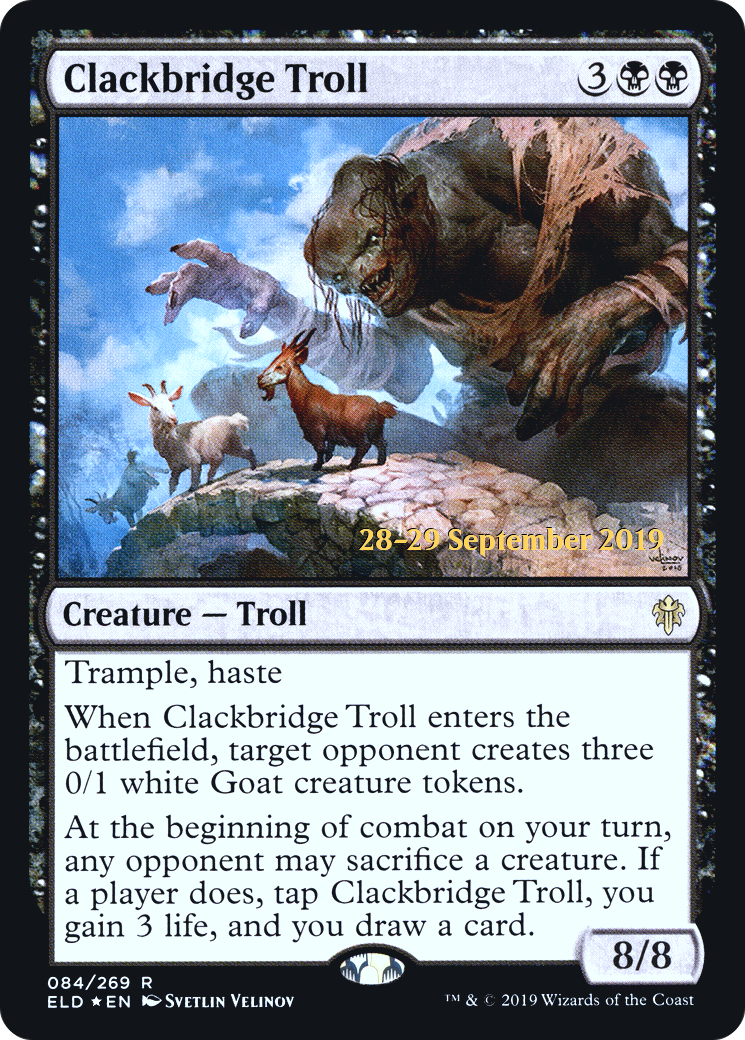 Clackbridge Troll (PRE-84S) [Throne of Eldraine Promos] Foil