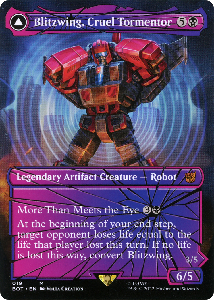 Blitzwing, Cruel Tormentor (Shattered Glass) (BOT-019) (Borderless) [Transformers] Foil