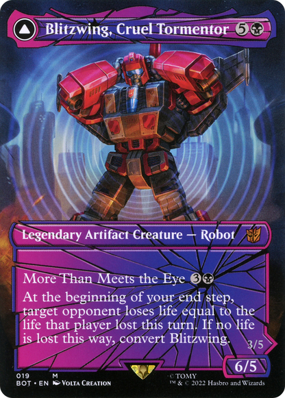 Blitzwing, Cruel Tormentor (Shattered Glass) (BOT-019) (Borderless) [Transformers] Foil