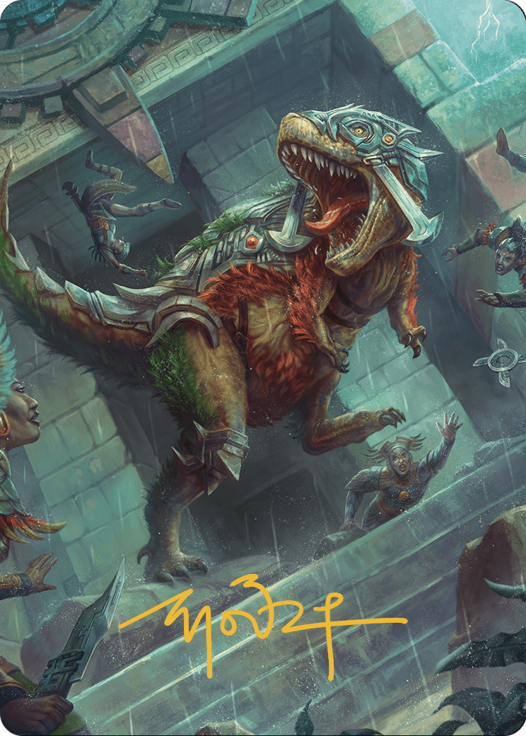 Carnage Tyrant // Carnage Tyrant (ALCI-066) (Borderless) [The Lost Caverns of Ixalan Art Series] Foil