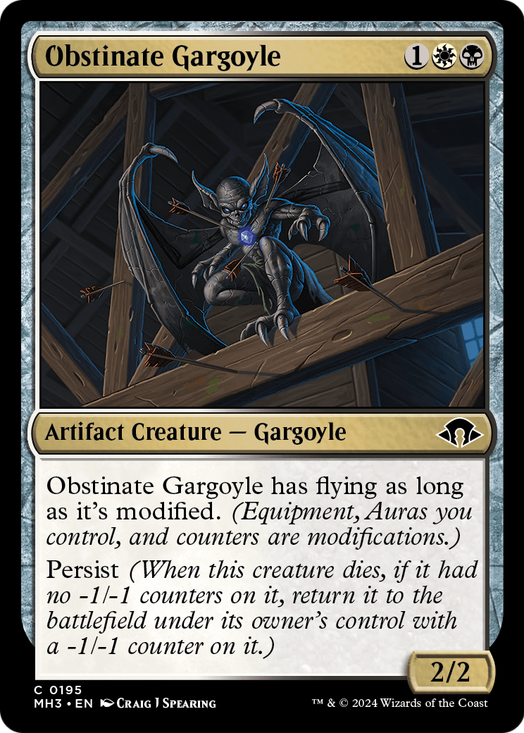 Obstinate Gargoyle (MH3-195) [Modern Horizons 3] Foil