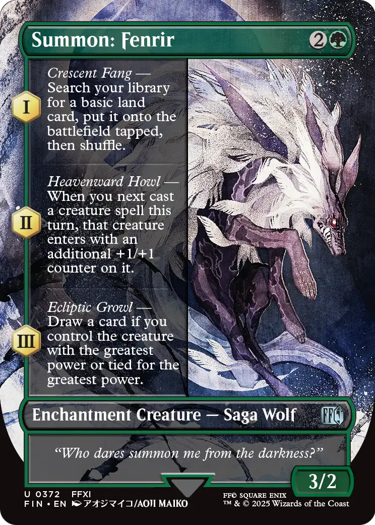 Summon: Fenrir (Borderless) (FIN-372) [FINAL FANTASY]