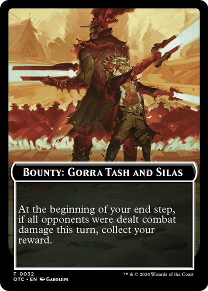 Bounty: Gorra Tash and Silas // Wanted! (TOTC-032) [Outlaws of Thunder Junction Commander Tokens] Foil