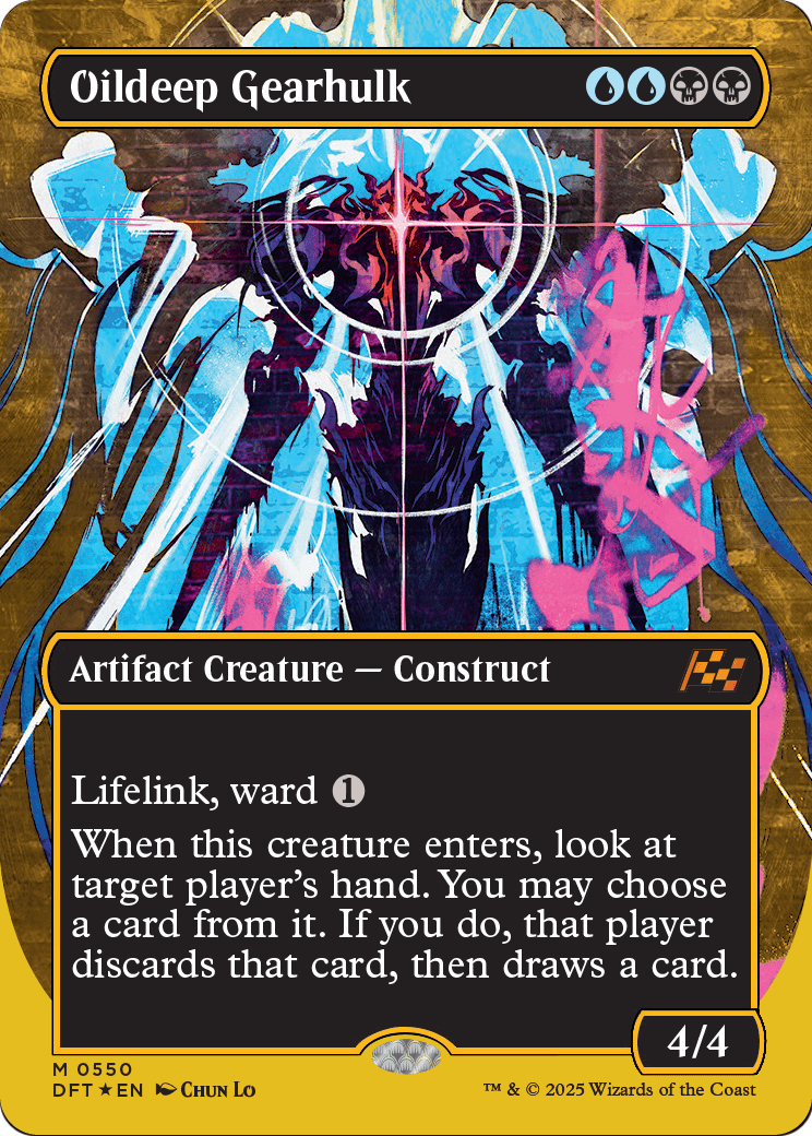 Oildeep Gearhulk (Borderless) (First-Place Foil) (DFT-550) [Aetherdrift] Foil
