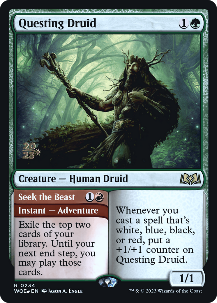 Questing Druid (PRE-234) [Wilds of Eldraine Promos] Foil