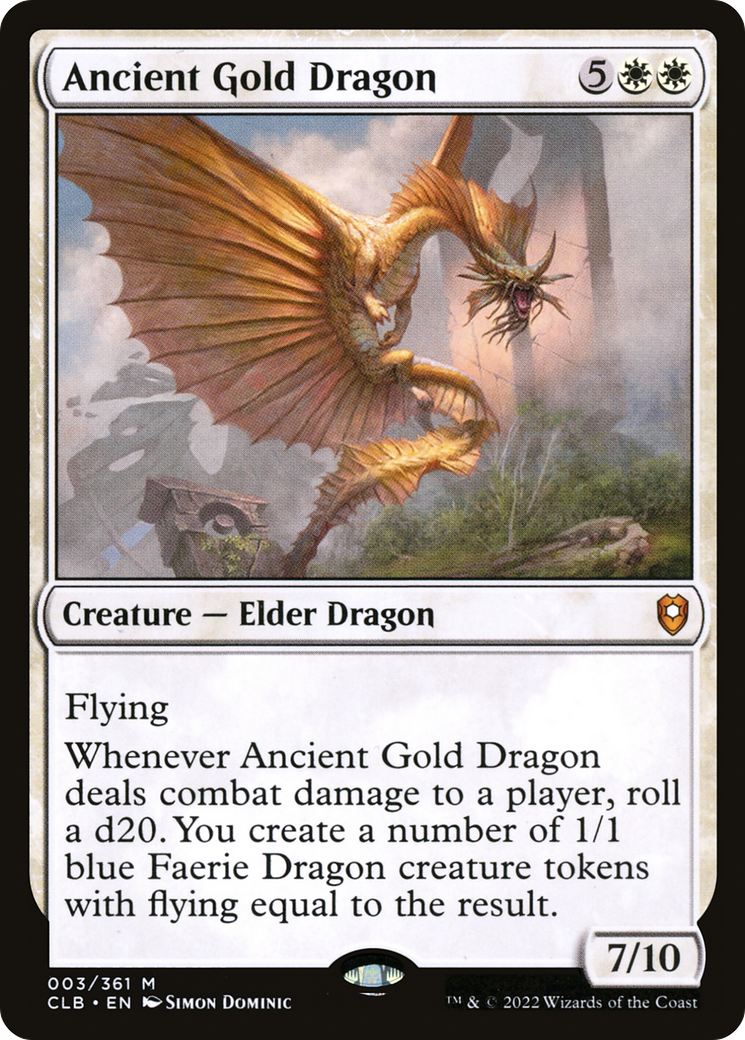 Ancient Gold Dragon (CLB-003) [Commander Legends: Battle for Baldur's Gate] Foil