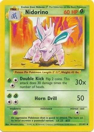Nidorino (037/102) [Base Set] - Uncommon