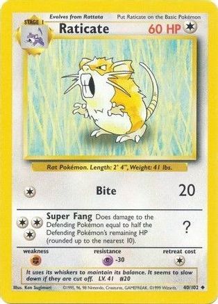 Raticate (040/102) [Base Set] - Uncommon