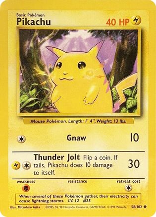 Pikachu (058/102) [Base Set] - Common