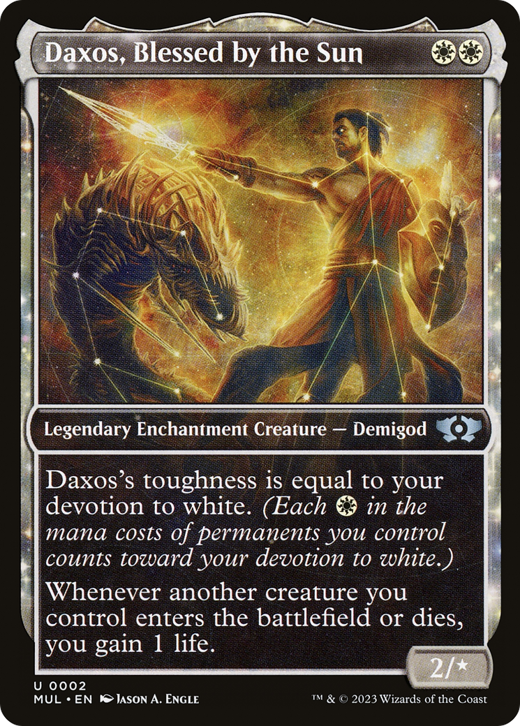 Daxos, Blessed by the Sun (MUL-002) (Showcase) [Multiverse Legends] Foil