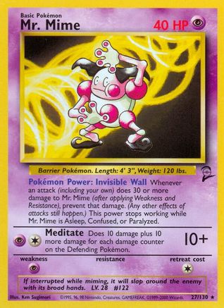 Mr. Mime (027/130) [Base Set 2] - Rare