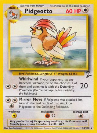 Pidgeotto (028/130) [Base Set 2] - Rare