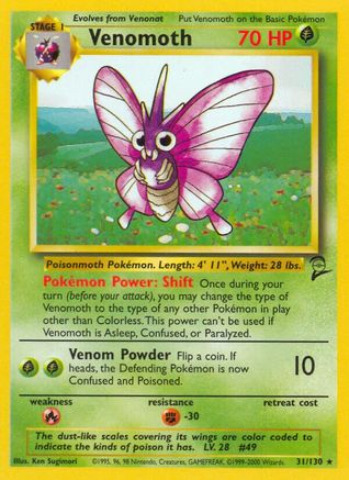Venomoth (031/130) [Base Set 2] - Rare