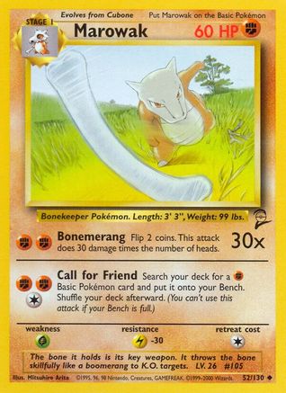 Marowak (052/130) [Base Set 2] - Uncommon