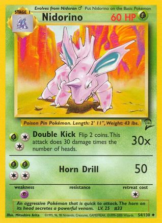 Nidorino (054/130) [Base Set 2] - Uncommon