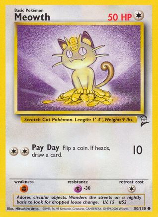 Meowth (080/130) [Base Set 2] - Common