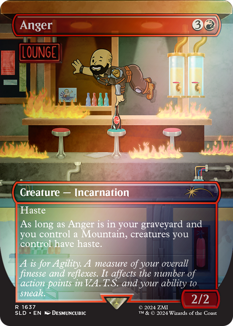 Anger (Rainbow Foil) (SLD-1637) (Borderless) [Secret Lair Drop] Foil