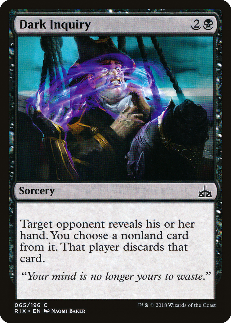 Dark Inquiry (RIX-065) [Rivals of Ixalan] Foil