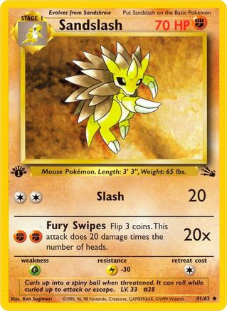 Sandslash (041/62) [Fossil] 1st Edition - Uncommon