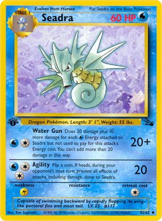Seadra (042/62) [Fossil] 1st Edition - Uncommon
