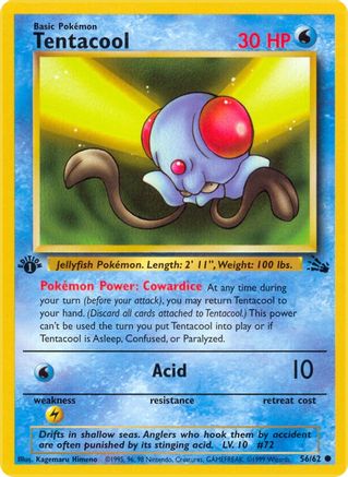 Tentacool (056/62) [Fossil] 1st Edition - Common