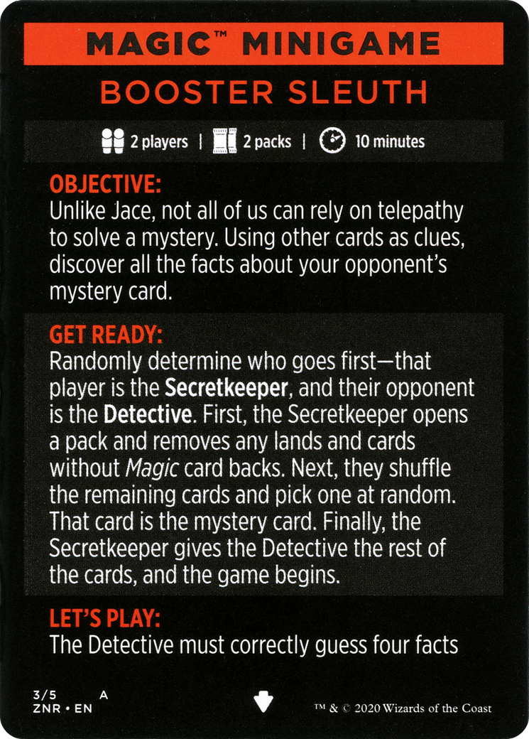 Booster Sleuth // Booster Sleuth (cont'd) (MZNR-003) [Zendikar Rising Minigames]