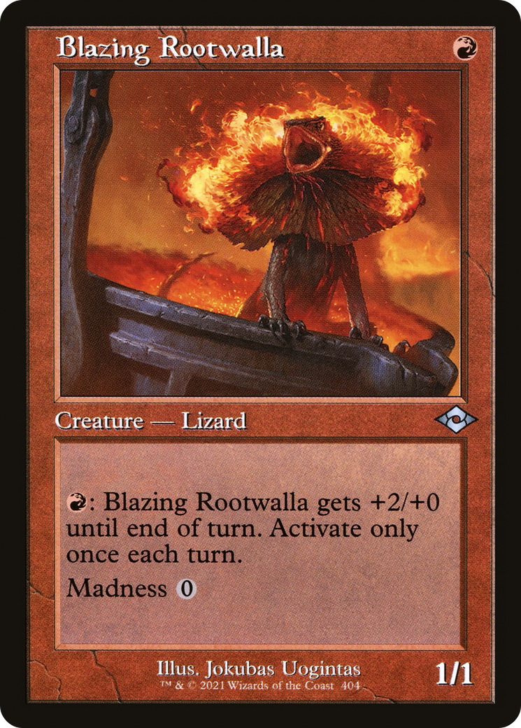 Blazing Rootwalla (Retro Frame) (MH2-404) [Modern Horizons 2] Etched Foil