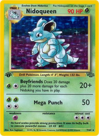 Nidoqueen (007/64) [Jungle] 1st Edition Holofoil - Holo Rare