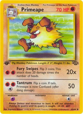 Primeape (043/64) [Jungle] 1st Edition - Uncommon