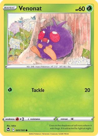 Venonat (001/195) [SWSH12 Silver Tempest] Reverse Holofoil - Common