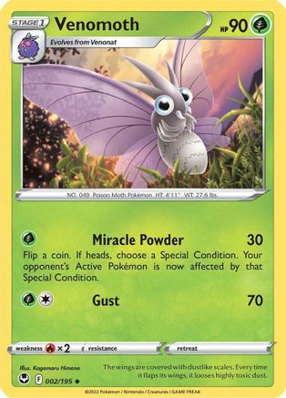 Venomoth (002/195) [SWSH12 Silver Tempest] - Uncommon